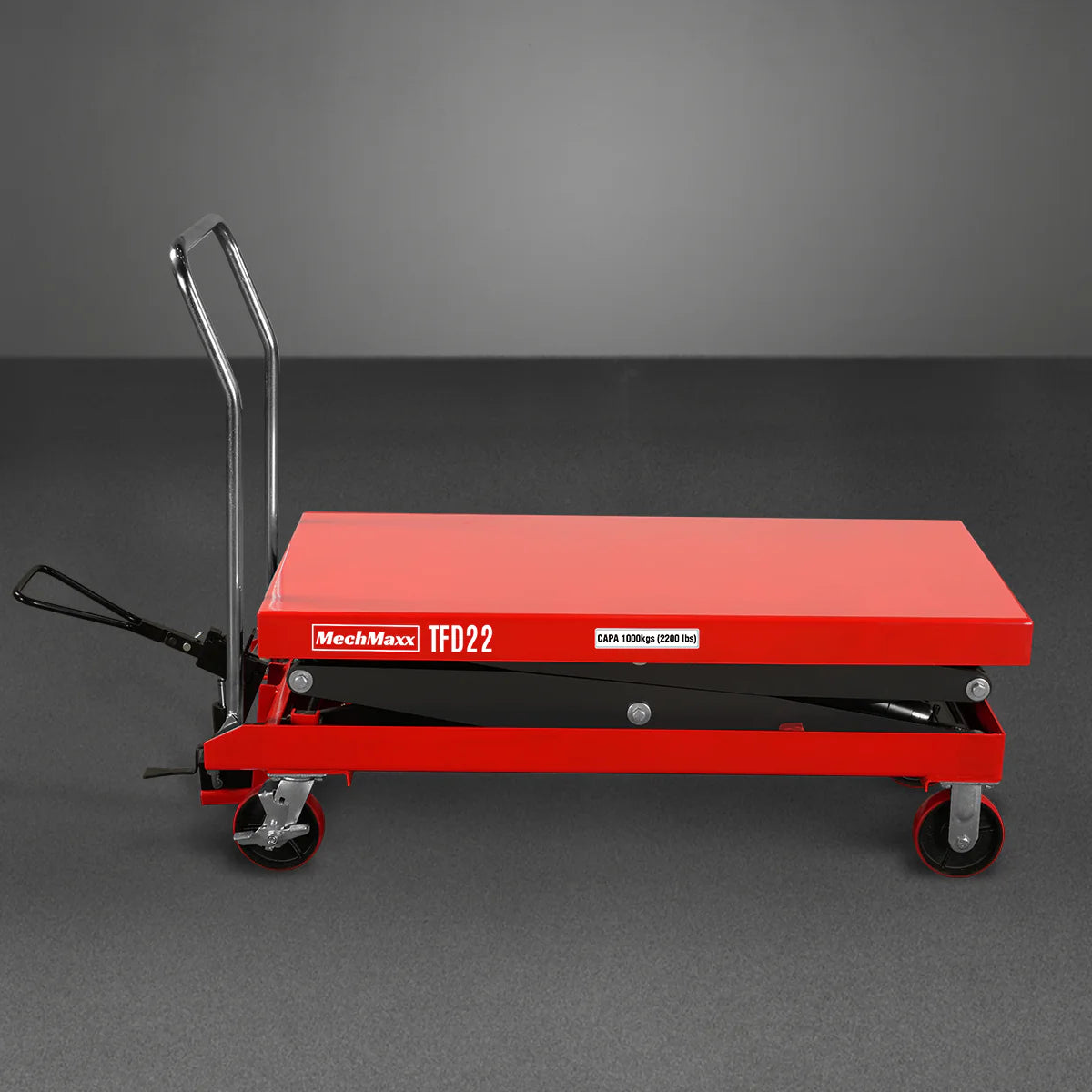 Mobile Double Scissor Lift Table Cart 2200lbs Capacity, Platform Size, 47.2” x 24”, Height 66.9” , TFD22
