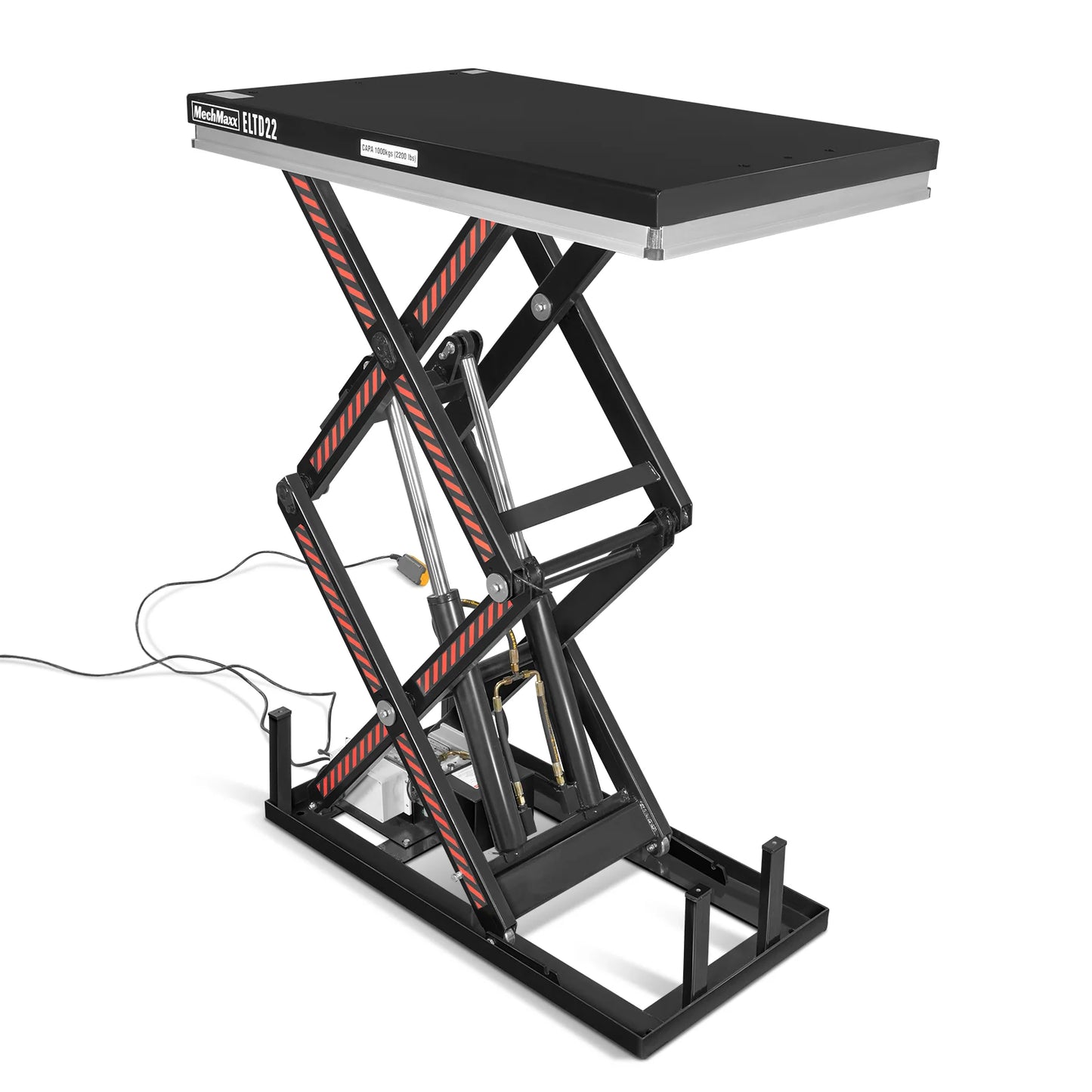 2200 lbs Capacity Stationary Electric Hydraulic Double Scissor Lift Table – 51.2" x 32.3" Platform, 70.1" Lift Height, UL Certified Motor, ELTD22