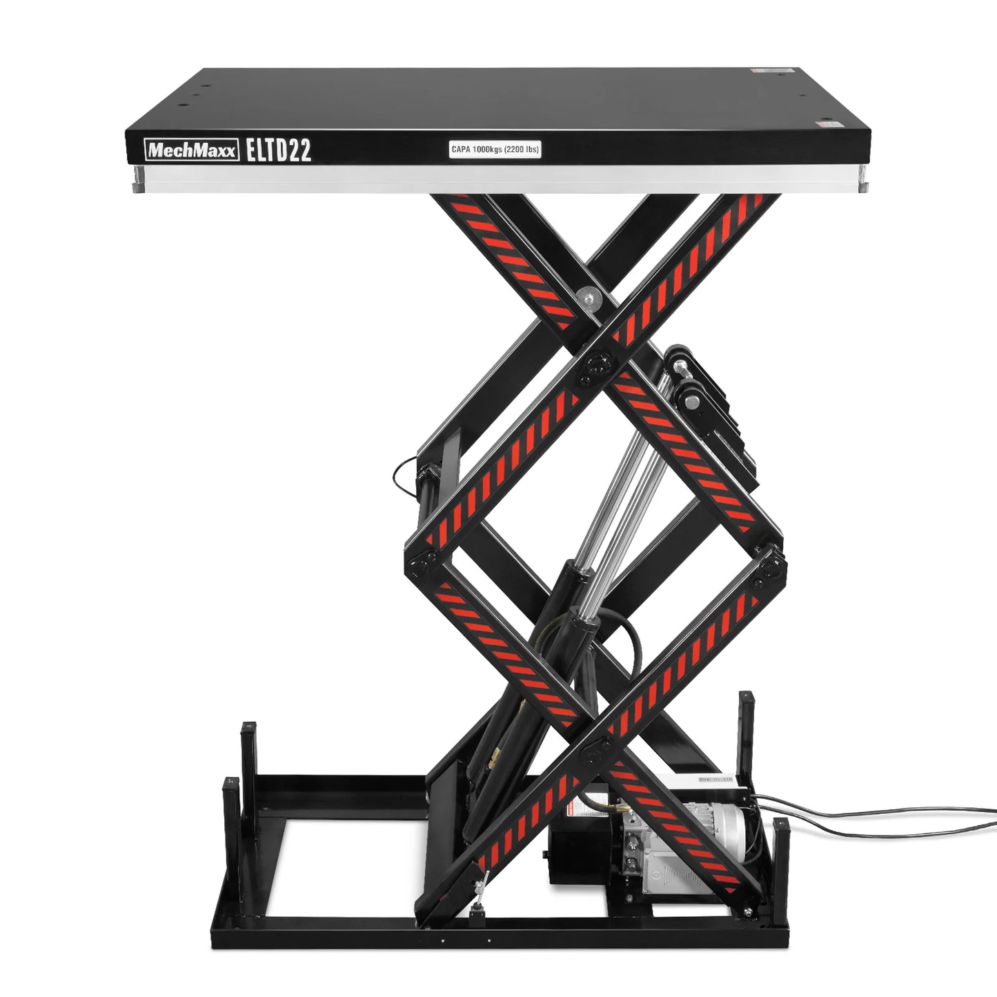 2200 lbs Capacity Stationary Electric Hydraulic Double Scissor Lift Table – 51.2" x 32.3" Platform, 70.1" Lift Height, UL Certified Motor, ELTD22