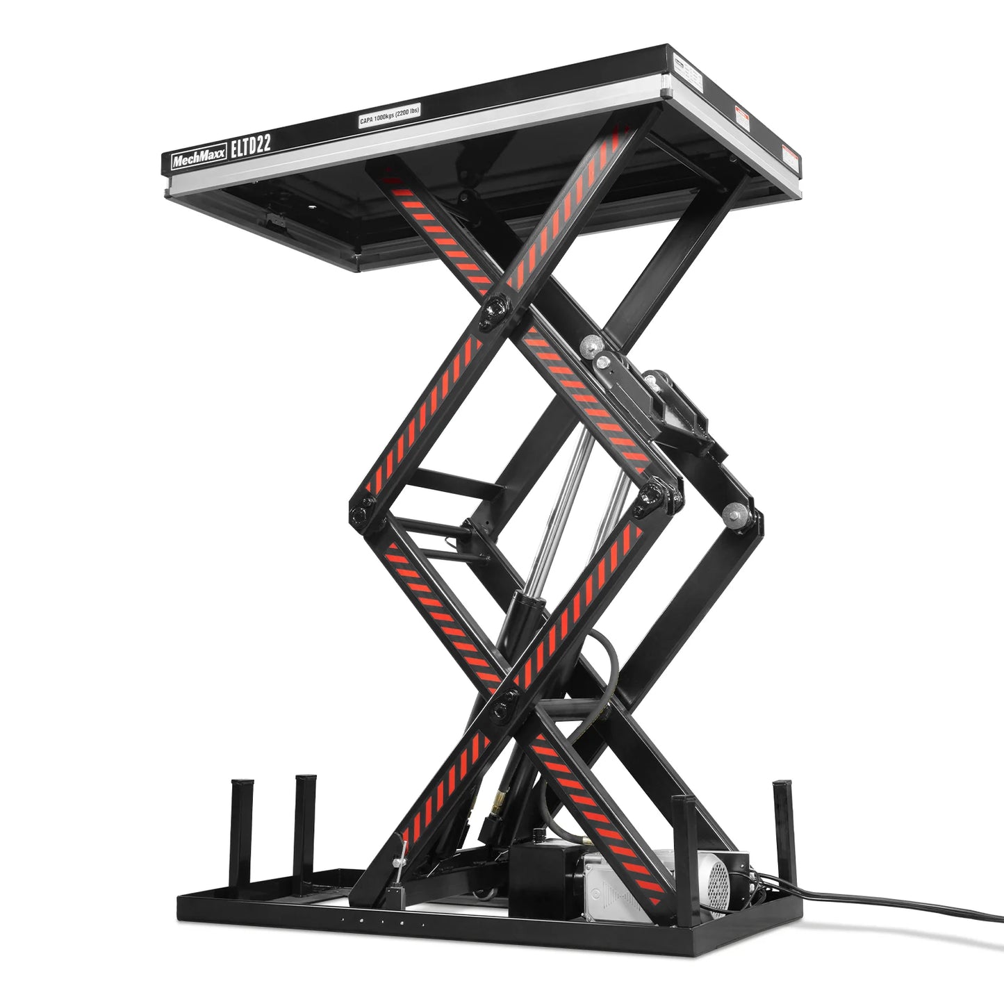 2200 lbs Capacity Stationary Electric Hydraulic Double Scissor Lift Table – 51.2" x 32.3" Platform, 70.1" Lift Height, UL Certified Motor, ELTD22