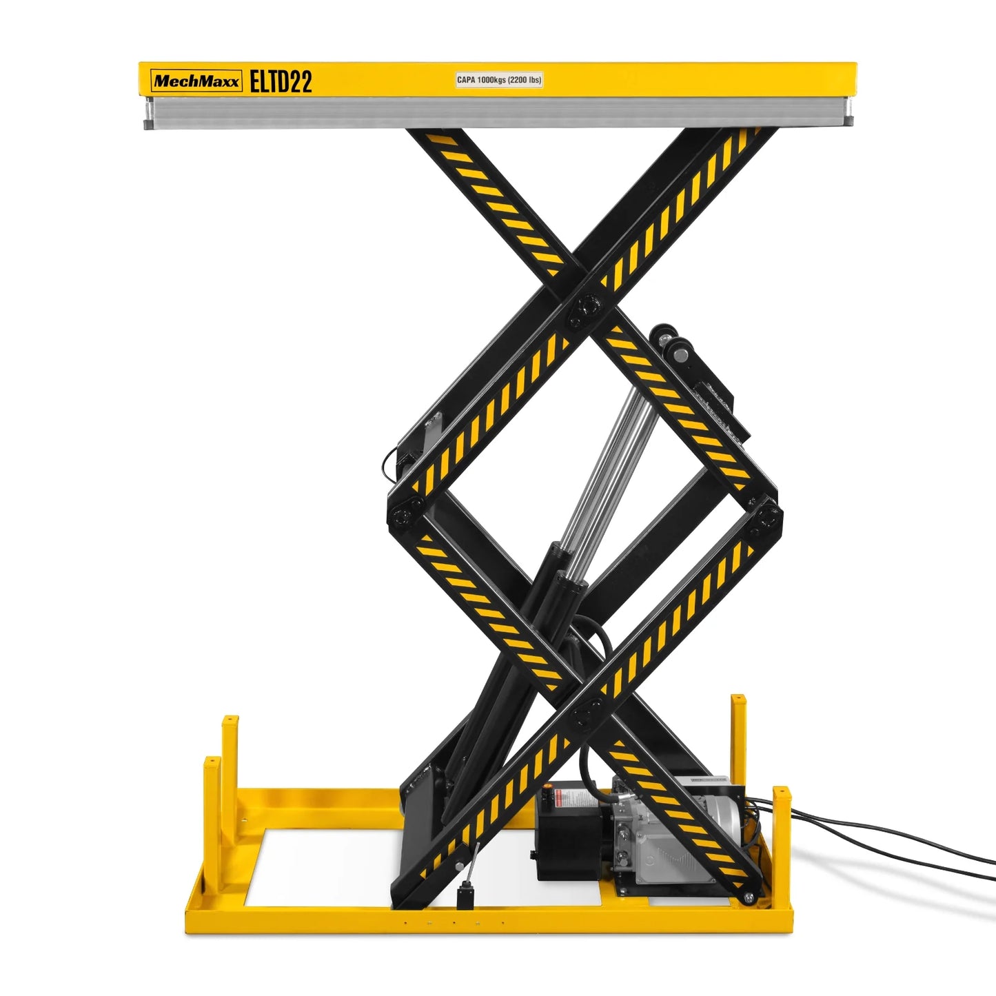 2200 lbs Capacity Stationary Electric Hydraulic Double Scissor Lift Table – 51.2" x 32.3" Platform, 70.1" Lift Height, UL Certified Motor, ELTD22