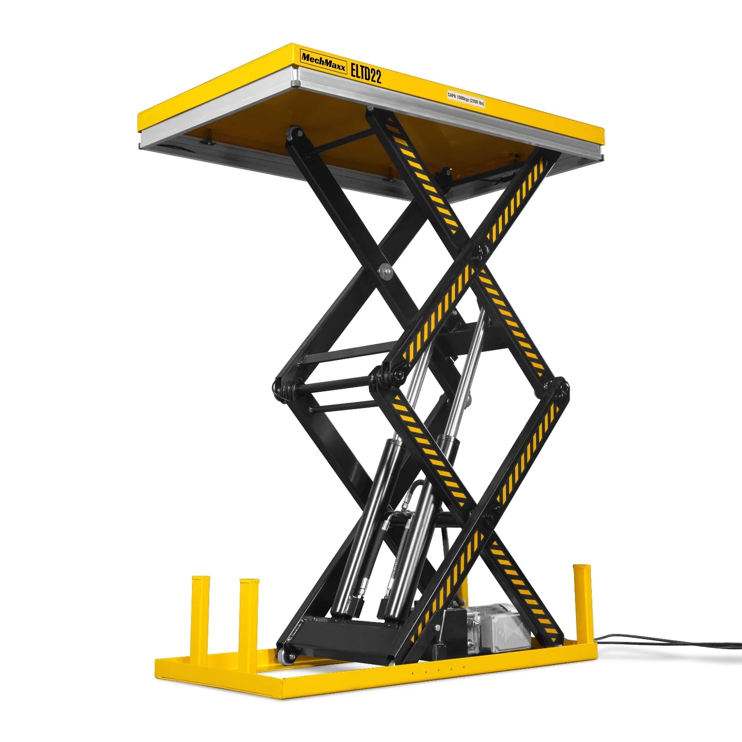 2200 lbs Capacity Stationary Electric Hydraulic Double Scissor Lift Table – 51.2" x 32.3" Platform, 70.1" Lift Height, UL Certified Motor, ELTD22