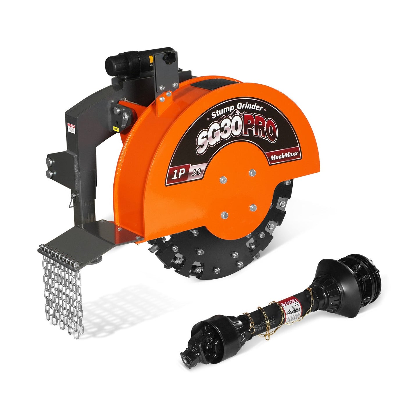 3-Point PTO Stump Grinder, 30 in Flywheel, 40-100HP, with 44 Carbide Teeth (PTO Shaft Included with Slip Clutch), SG30PRO