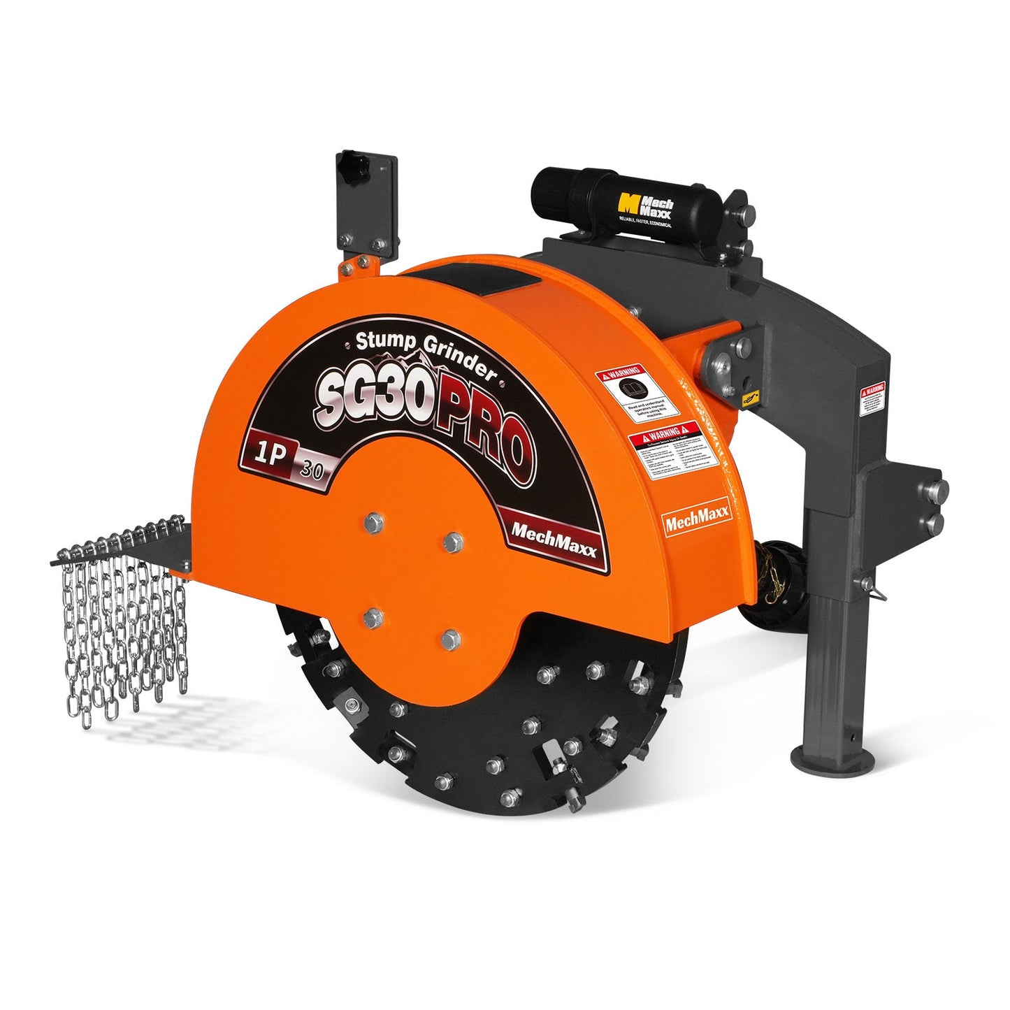 3-Point PTO Stump Grinder, 30 in Flywheel, 40-100HP, with 44 Carbide Teeth (PTO Shaft Included with Slip Clutch), SG30PRO