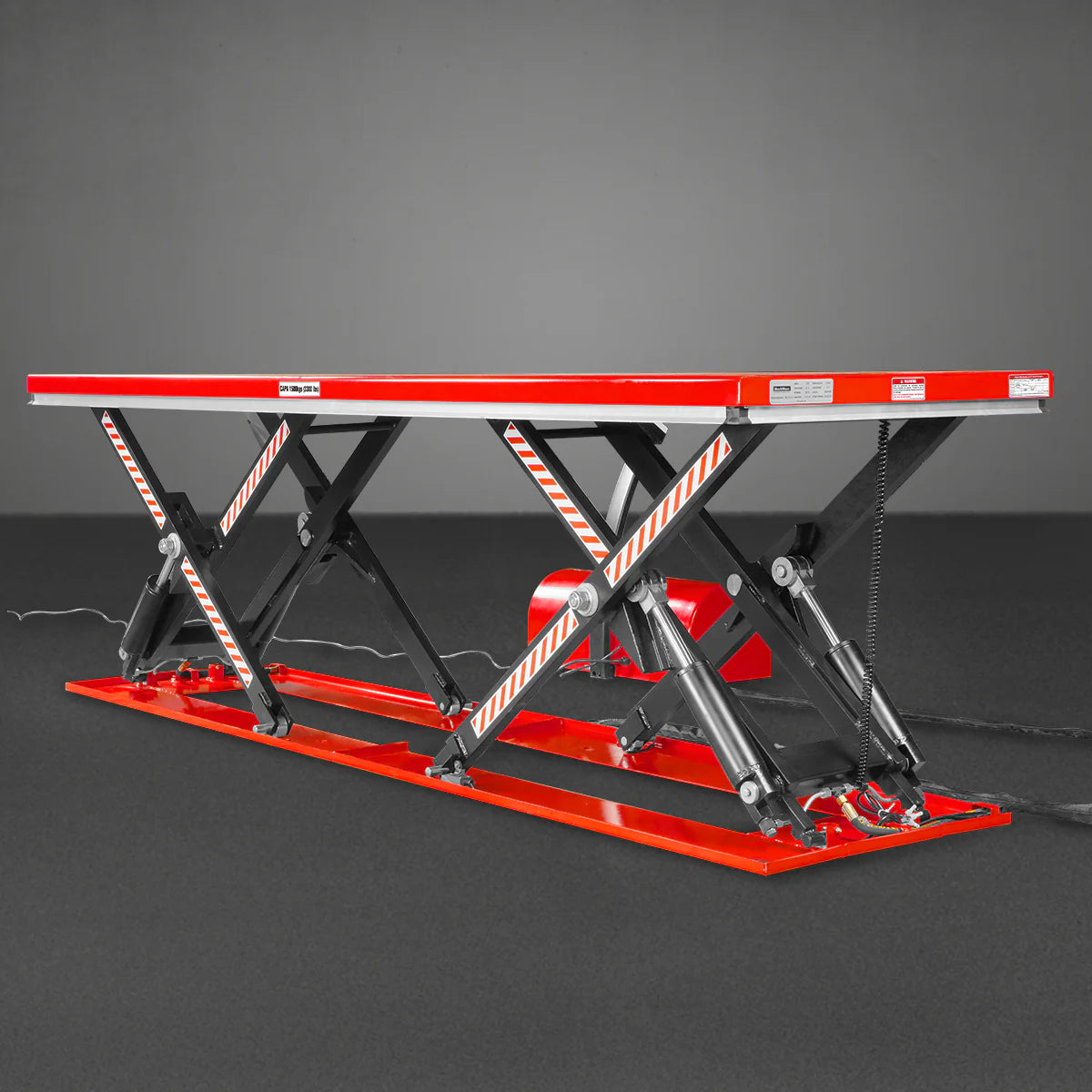 Stationary Electric Hydraulic Parallel Double Scissor Lift Table 3300lb Capacity, 108.3” x 31.5”Platform,33.9”Lift Height,UL Certified Motor, ELT33P