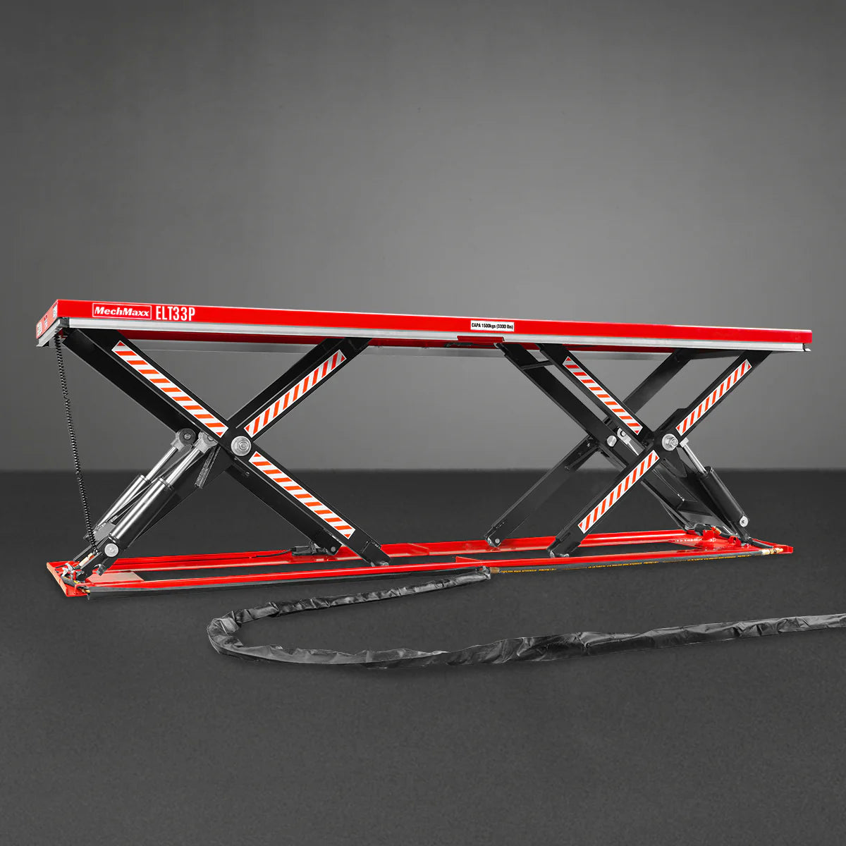 Stationary Electric Hydraulic Parallel Double Scissor Lift Table 3300lb Capacity, 108.3” x 31.5”Platform,33.9”Lift Height,UL Certified Motor, ELT33P