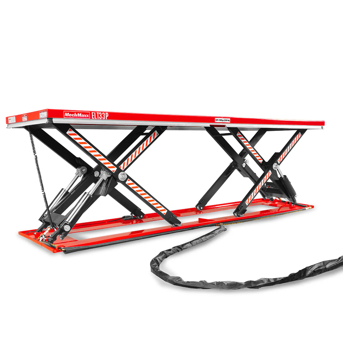 Stationary Electric Hydraulic Parallel Double Scissor Lift Table 3300lb Capacity, 108.3” x 31.5”Platform,33.9”Lift Height,UL Certified Motor, ELT33P