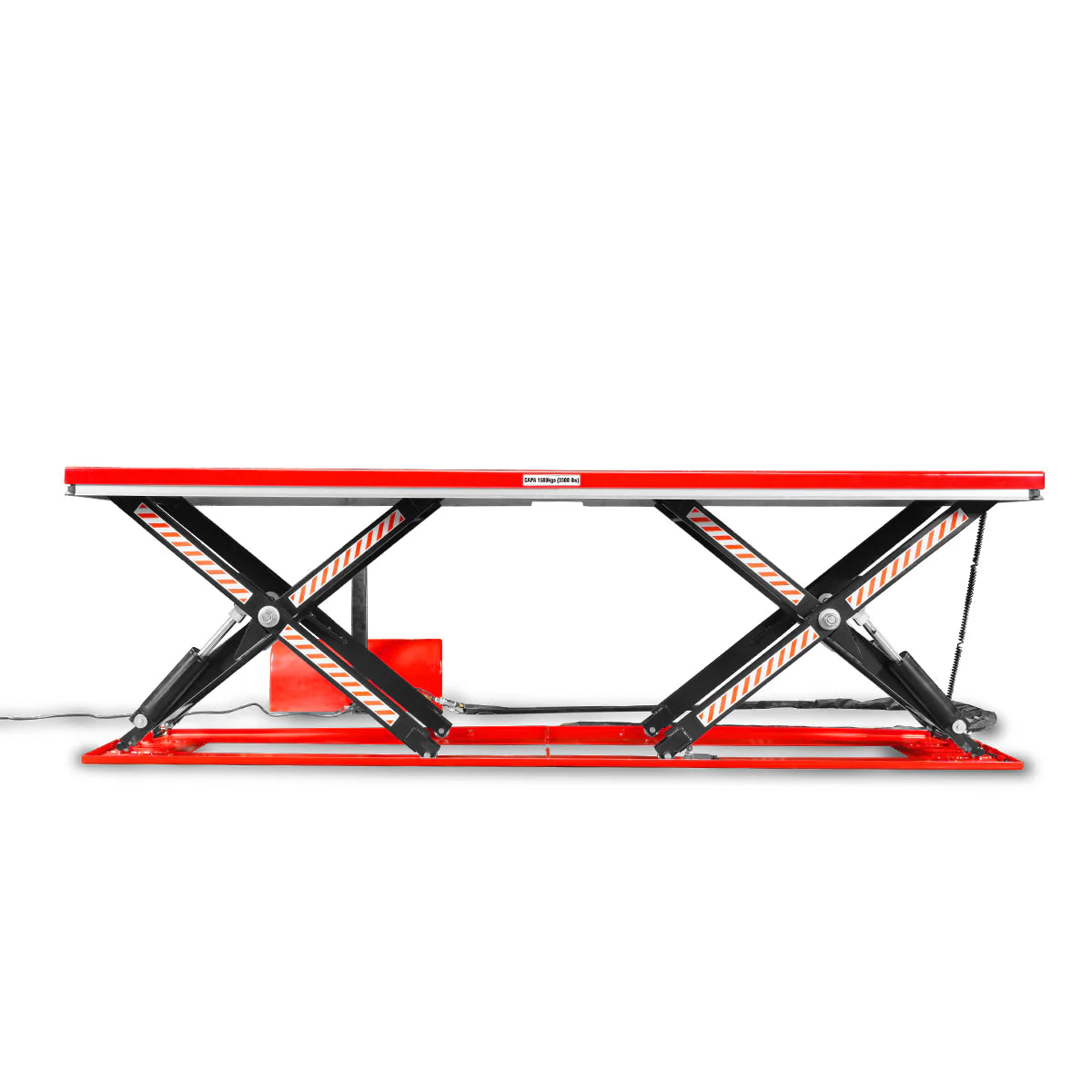Stationary Electric Hydraulic Parallel Double Scissor Lift Table 3300lb Capacity, 108.3” x 31.5”Platform,33.9”Lift Height,UL Certified Motor, ELT33P