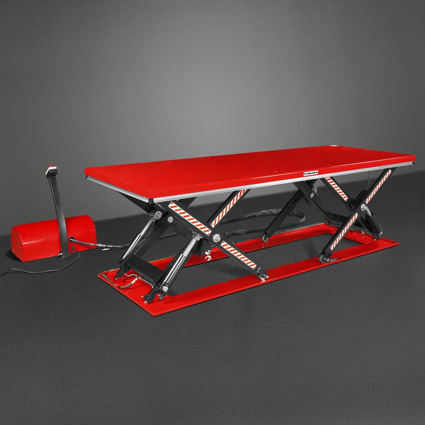 Stationary Electric Hydraulic Parallel Double Scissor Lift Table 6600lb Capacity, 112.9” x 39.4”Platform, 34.3”Lift Height,UL Certified Motor, ELT66P