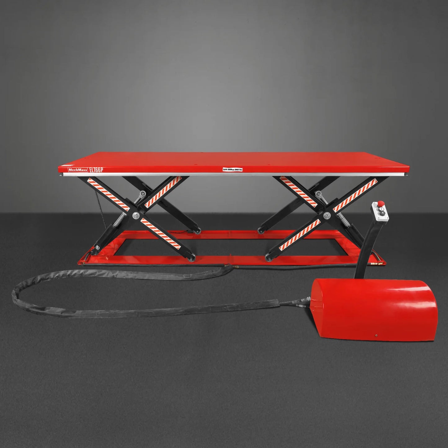 Stationary Electric Hydraulic Parallel Double Scissor Lift Table 6600lb Capacity, 112.9” x 39.4”Platform, 34.3”Lift Height,UL Certified Motor, ELT66P