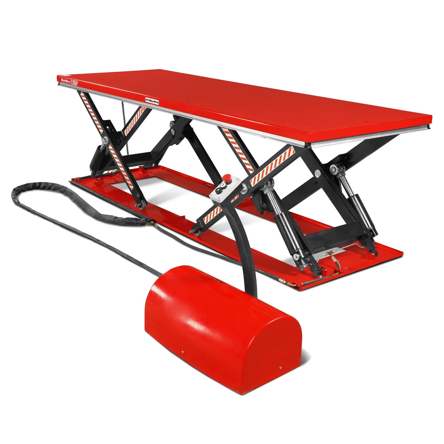 Stationary Electric Hydraulic Parallel Double Scissor Lift Table 6600lb Capacity, 112.9” x 39.4”Platform, 34.3”Lift Height,UL Certified Motor, ELT66P