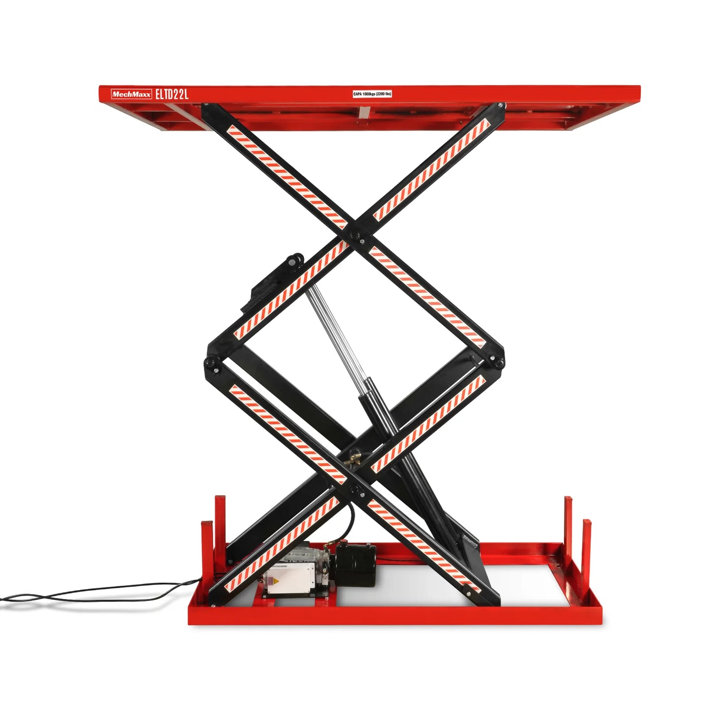 2200 lbs Capacity Stationary Powered Hydraulic Double Scissor Lift Table,86.6" x 51.2" Platform,94.5" Lift Height, UL Certified Moto, ELTD22L