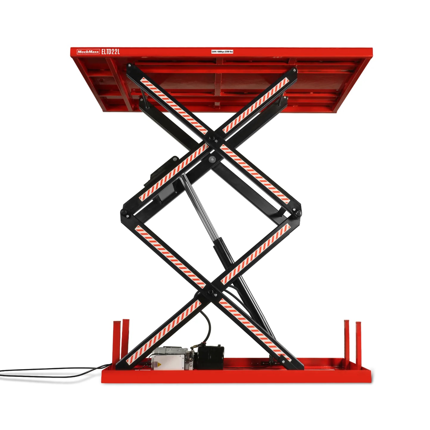 2200 lbs Capacity Stationary Powered Hydraulic Double Scissor Lift Table,86.6" x 51.2" Platform,94.5" Lift Height, UL Certified Moto, ELTD22L