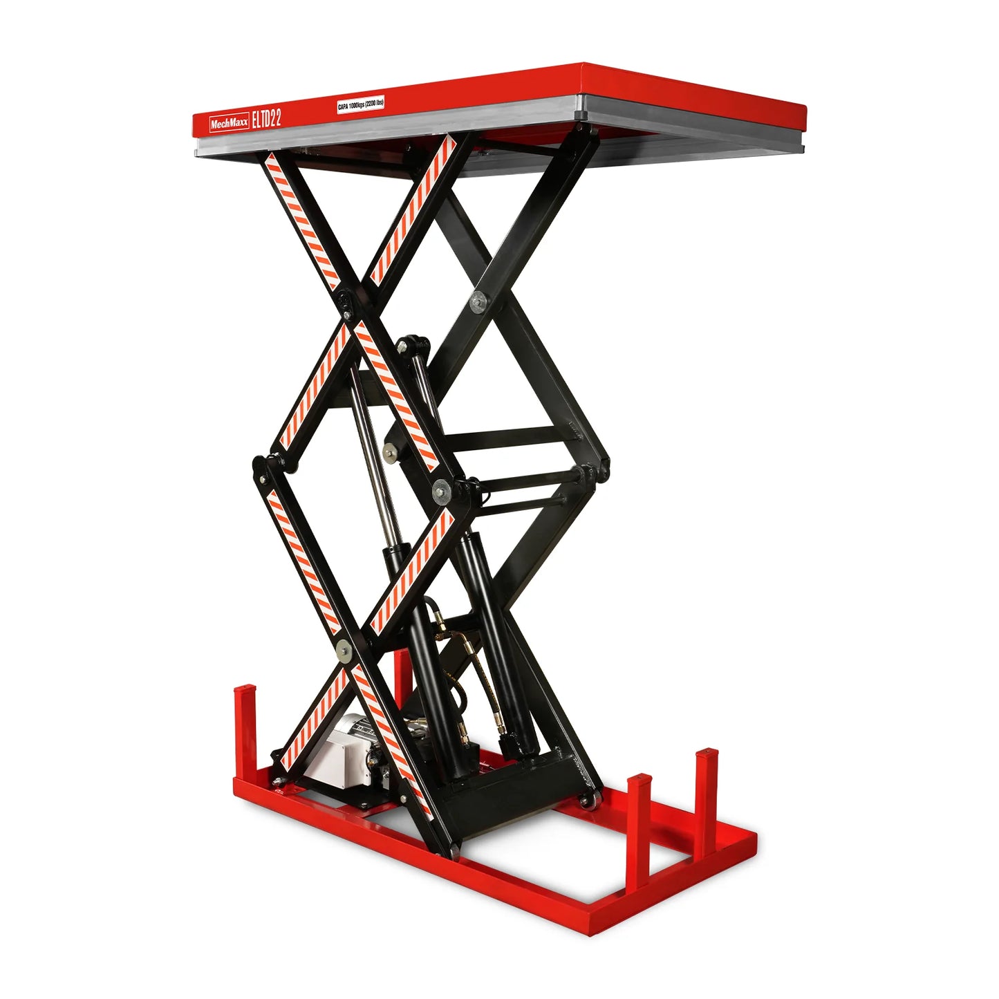 2200 lbs Capacity Stationary Electric Hydraulic Double Scissor Lift Table – 51.2" x 32.3" Platform, 70.1" Lift Height, UL Certified Motor, ELTD22