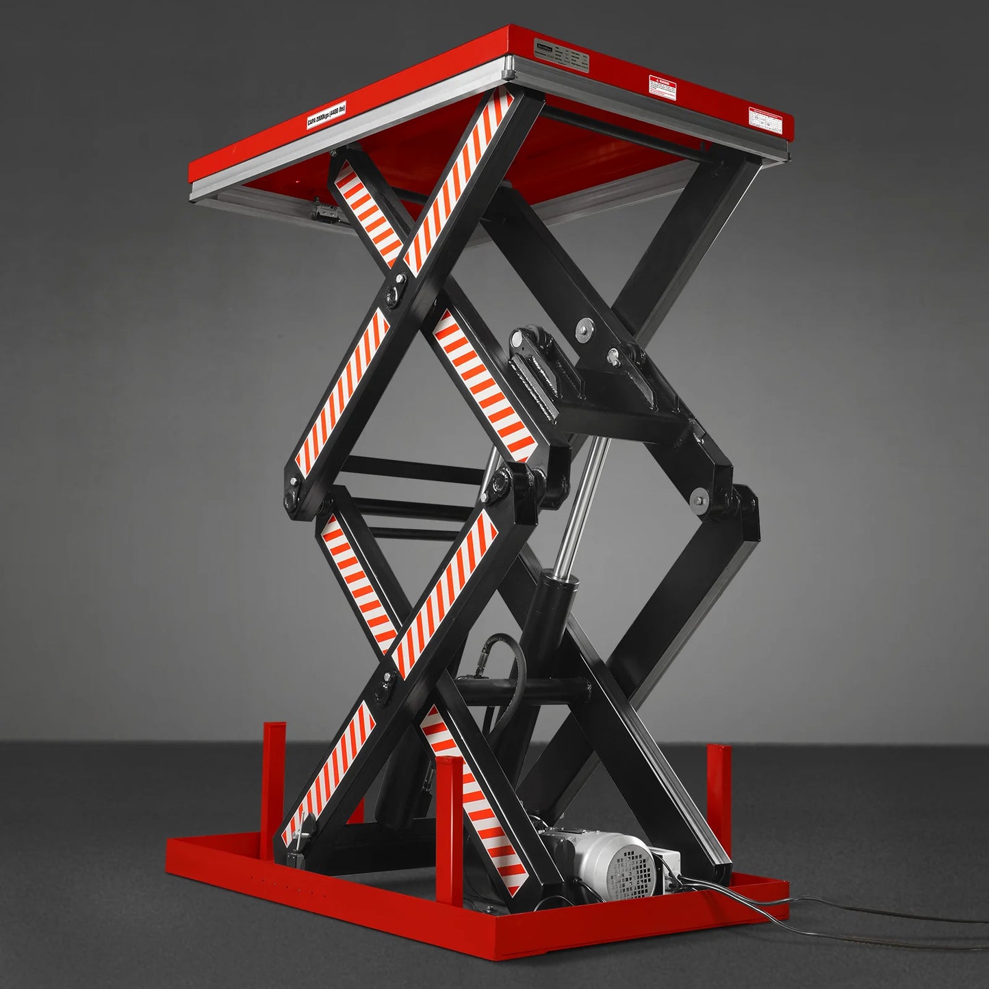 4400lbs Capacity Stationary Electric Hydraulic Double Scissor Lift Table, 51.2” x 33.5” Platform, 70.1” Lift Height, UL Certified Motor, ELTD44