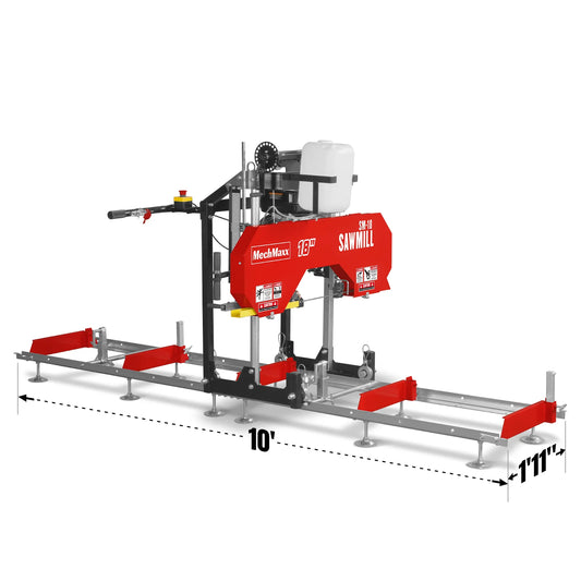 18" Portable Sawmill, 212cc 7HP Gasoline Engine, 15" Board  Width, 10' Track Length , SM-18