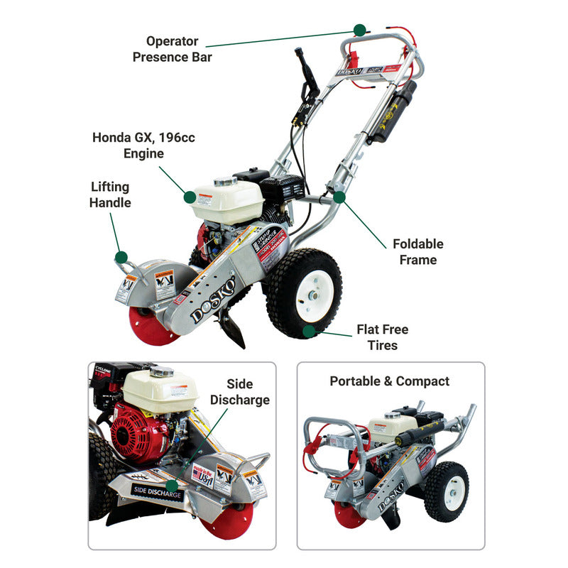 Dosko 200-6HC Mini Stump Grinder with 6HP Honda GX200 Engine