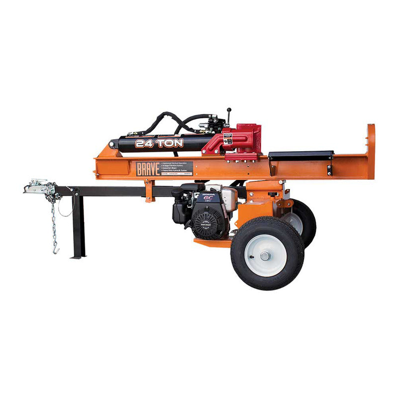 Brave Horizontal / Vertical Tow-Behind Log Splitter Series | 24-Ton, 30-Ton ,37-Ton | Honda Engines