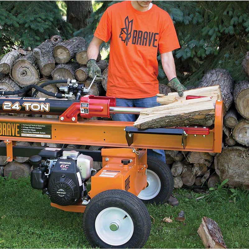 Brave Horizontal / Vertical Tow-Behind Log Splitter Series | 24-Ton, 30-Ton ,37-Ton | Honda Engines