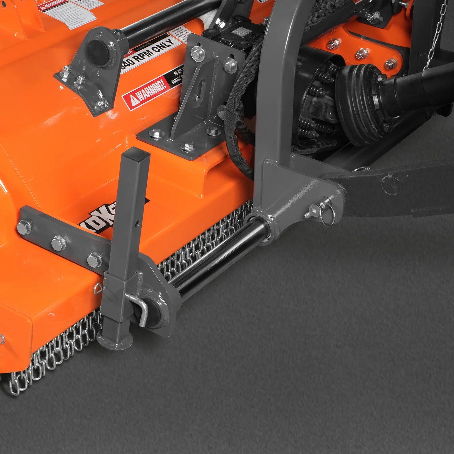 63" Heavy Duty PTO Flail Mower with Hydraulic Side Shift 3 Point 50-75 hp, KDK63H