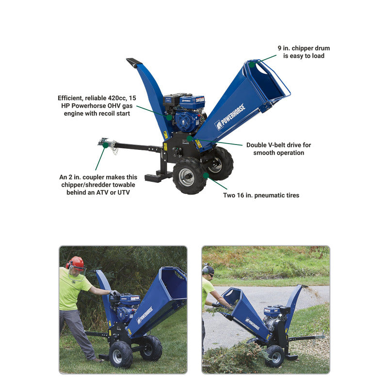 Powerhorse Towable Wood Chipper/Shredder | 5-in. | 420cc