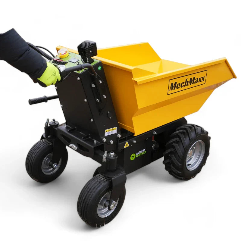 MechMaxx 1100Lbs Capacity Battery Powered Barrow Electric Mini Dumper E50